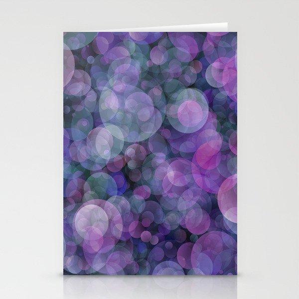 Purple Bubbles Stationery Cards