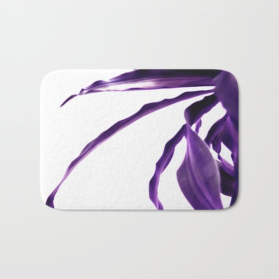 Purple tropical leaves. Bath Mat