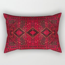 Scarlet Elegance: Oriental Moroccan & Ottoman Artistry Rectangular Pillow