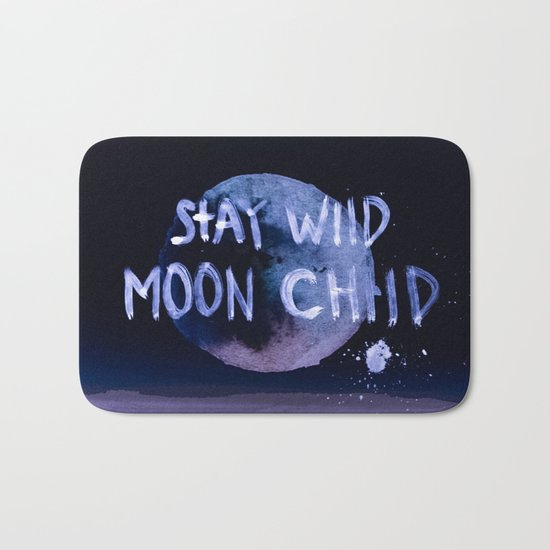 Stay wild moon child (purple) Bath Mat