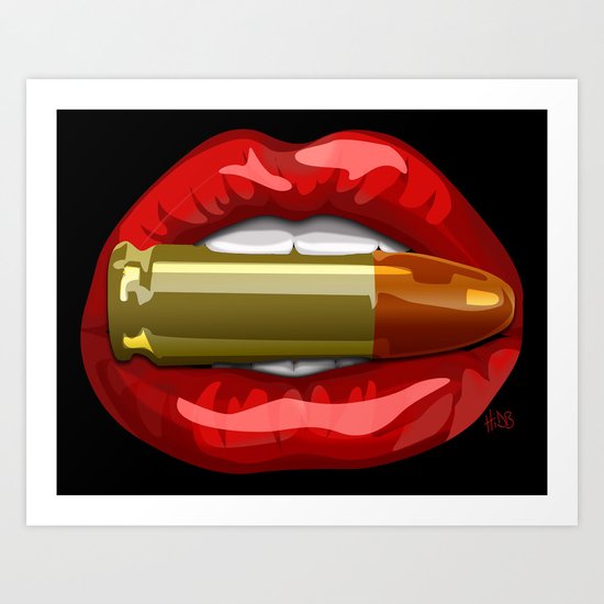 biting the bullet on black print by heidi biting the bullet on black print by heidi