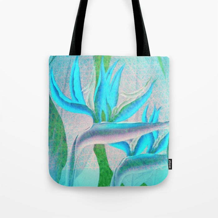 Floreal - Tropical Flowers Daydream Pastel Mint Tote Bag