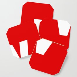 letter W (White & Red) Coaster