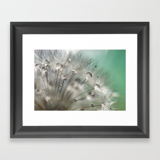 Silver Mint Dandelion Framed Art Print