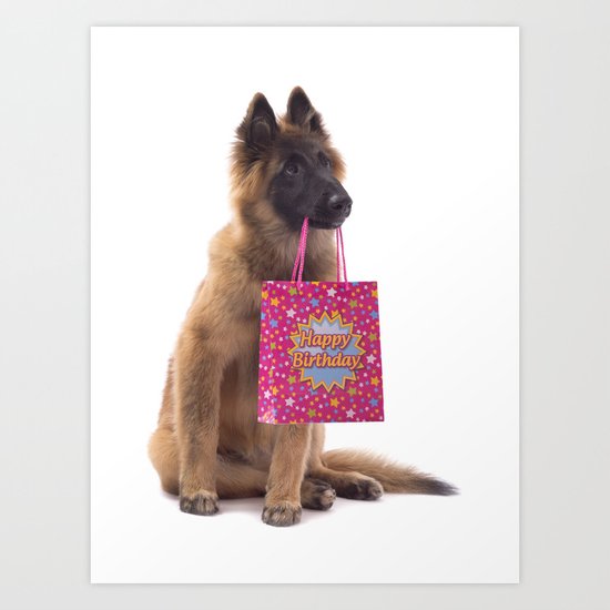 Birthday dog Art Print