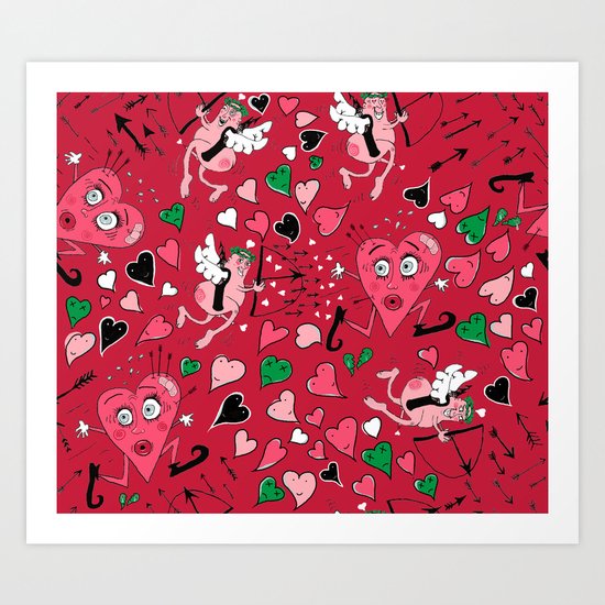 Cupid in Red Art Print