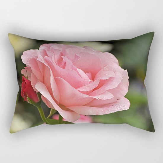 Pink wet rose Rectangular Pillow