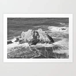 Big Sur California | Black and White | 35mm Film Photography | Ocean Landscape | Pacific Coast Art Print