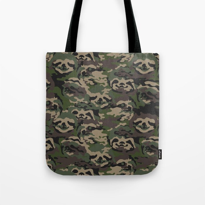 Sloth Camouflage Tote Bag By Huebucket Society6 Sloth Camouflage Tote Bag