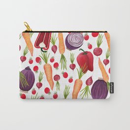 Farmers Market Vegetables Carry-All Pouch | Cooking, Colorful, Gardening, Food, Nature, Organic, Vegetables, Acrylic, Painting, Veggies 