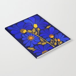 Wildflower Garden Notebook | Daises, Wildflowers, Flowers, Gold, Happy, Cobalt, Design, Painting, Floral, Bright 