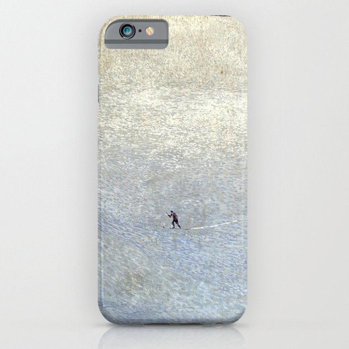 Plight of the Lonely Skier, Snowy Alpine Landscape by Cuno Amiet iPhone Case