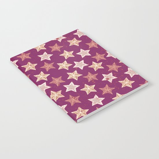 Festive Stars Purple Notebook
