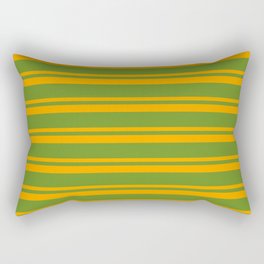 [ Thumbnail: Green & Orange Colored Lined/Striped Pattern Rectangular Pillow ]