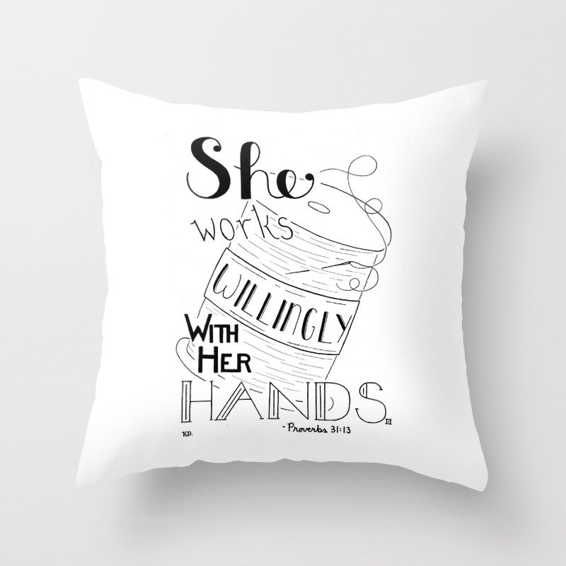 Sew Willingly Sewing Quote Throw Pillow By Cornerchair Society6