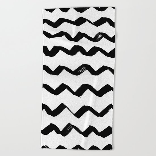 Ink Chevron Beach Towel