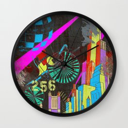 Shattered historical mesh-up Wall Clock
