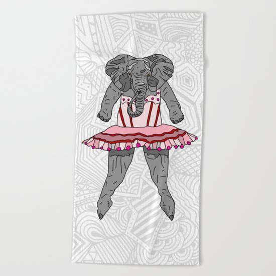Elephant Ballerina Tutu Beach Towel