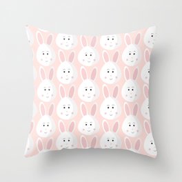  Cute kawaii hand-drawn doodle bunny  for girls Throw Pillow