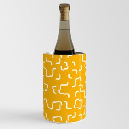 Curves on yellow background tiles Wine Chiller