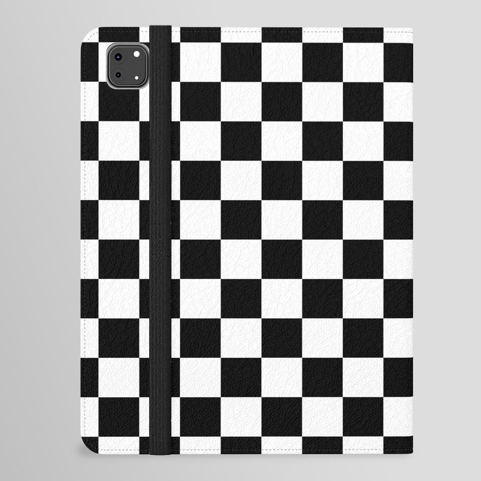 White and Black Checkerboard iPad Folio Case