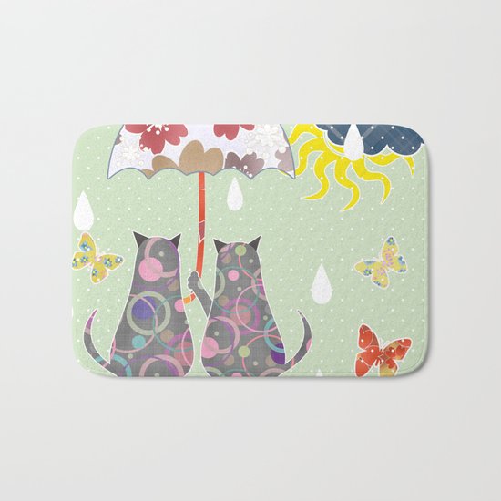 A series of " Favorite pillow ".Cats love. Bath Mat