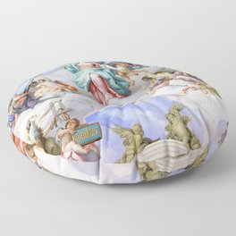 Baroque mural painting in Karlskirche (St. Charles's Church), Vienna, Austria Floor Pillow