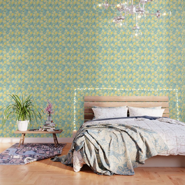 Lemon Pattern Mint Wallpaper