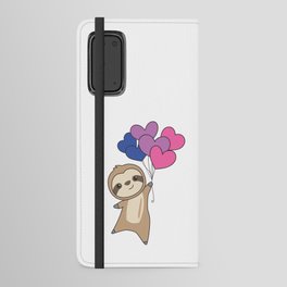 Bi Flag Gay Pride Lgbtq Hearts Sloth Android Wallet Case