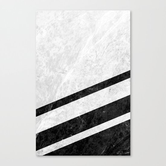 White Striped Marble Canvas Print