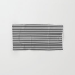 [ Thumbnail: Dim Gray & Dark Grey Colored Striped/Lined Pattern Hand & Bath Towel ]