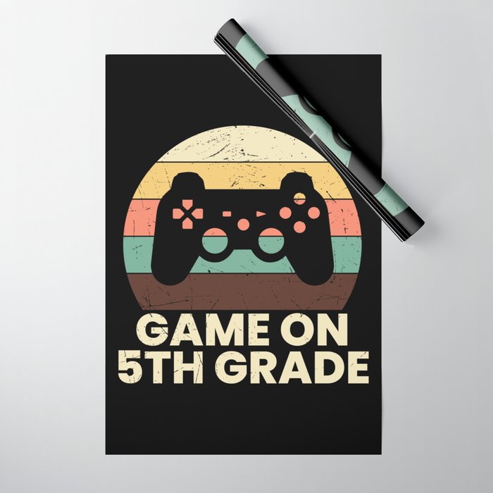 Game On 5th Grade Retro School Wrapping Paper