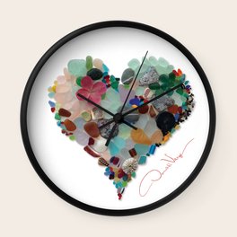Love -  Sea Glass Heart A Unique Birthday & Father’s Day Gift Wall Clock