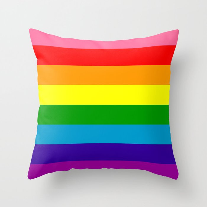 Rainbow Flag Original Gay Pride Flag Colors Throw Pillow By