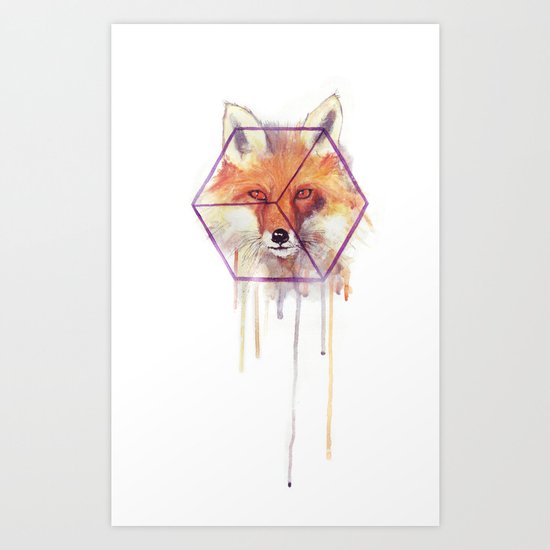 Bonjour Fox!! Art Print