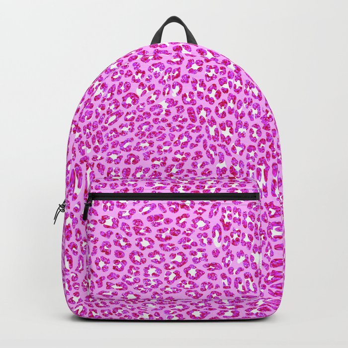 Light Pink Glitter Cheetah Print Backpack by Aloke Design Society6