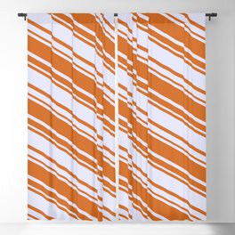 [ Thumbnail: Chocolate & Lavender Colored Lined/Striped Pattern Blackout Curtain ]
