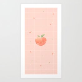 Peach and hearts aesthetic Art Print