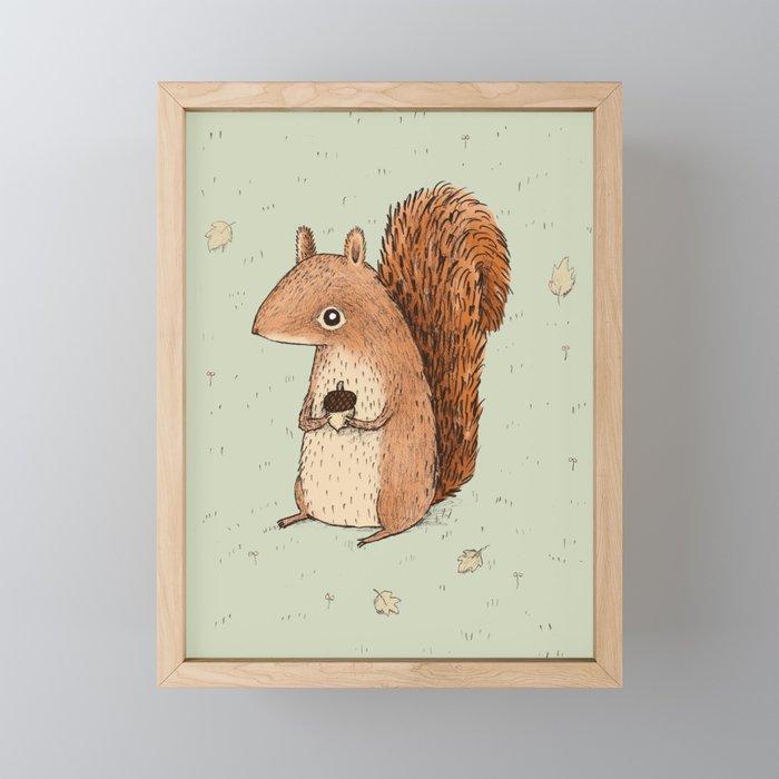 Sarah the Squirrel Framed Mini Art Print