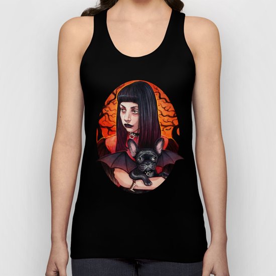 The Vamp and her BatPig Unisex Tank Top