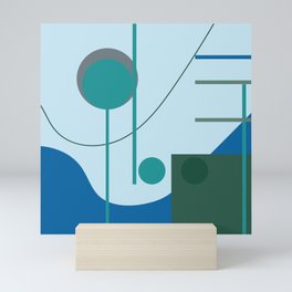 Abstract geometric landscape background Mini Art Print