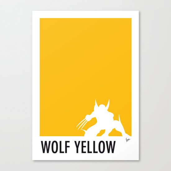 My Superhero 05 Wolf Yellow Minimal poster Canvas Print