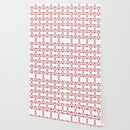 Dark Pink and White Tessellation Line Pattern 9 Pairs DE 2022 Trending Color Deep Hibiscus DE5083 Wallpaper