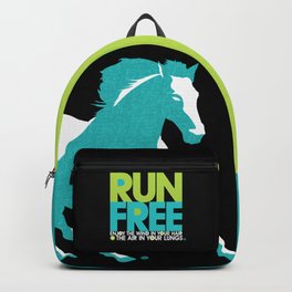 Run Free – Gallop (on Black) Inspirational Words Backpack