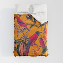 Vintage And Shabby Chic - Colorful Summer Botanical Jungle Garden Duvet Cover