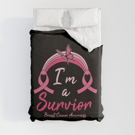I'm A Survivor Breast Cancer Awareness Duvet Cover
