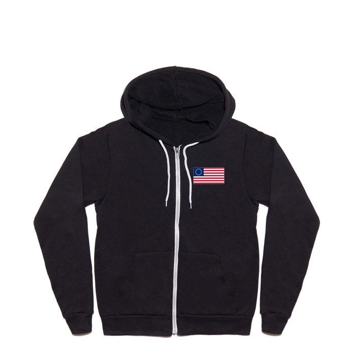 Betsy Ross Old Glory American USA Flag Full Zip Hoodie