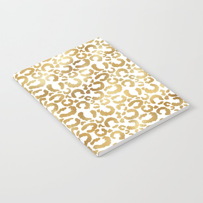 Leopard Gold White Modern Collection Notebook