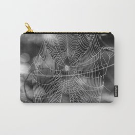 Spiderweb in Black and White Bokeh Nature Background #decor #society6 #buyart Carry-All Pouch