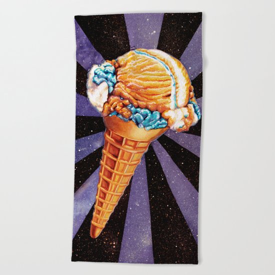 Space Ice Cream Beach Towel